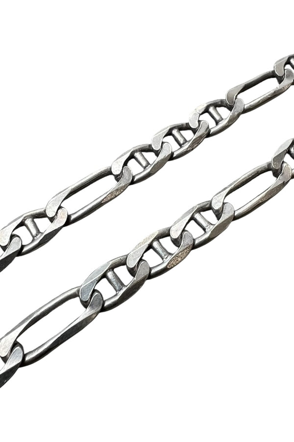 MADE IN ITALY 925 SILVER FIGARO CHAIN NECKLACE / SILVER [SIZE: ONE SIZE USED]