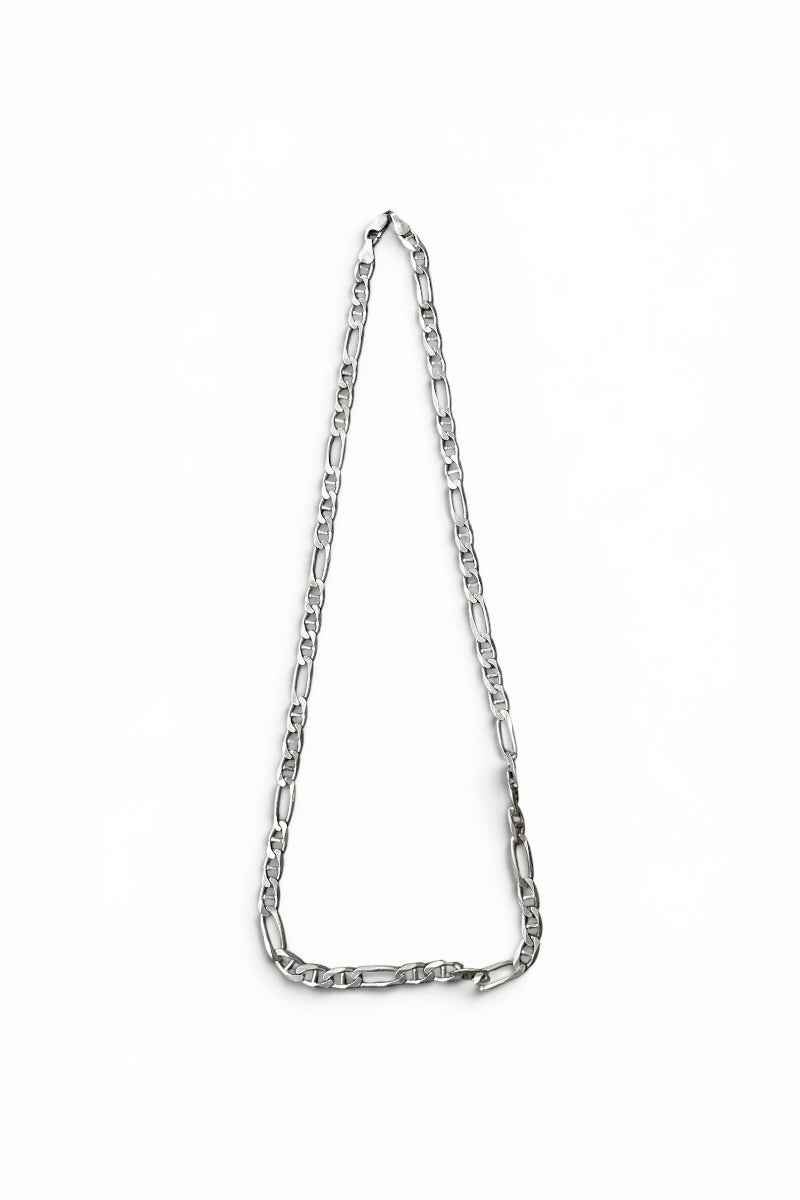 MADE IN ITALY 925 SILVER FIGARO CHAIN NECKLACE / SILVER [SIZE: ONE SIZE USED]