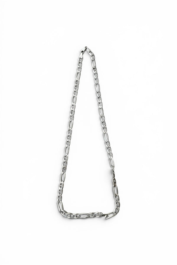 MADE IN ITALY 925 SILVER FIGARO CHAIN NECKLACE / SILVER [SIZE: ONE SIZE USED]