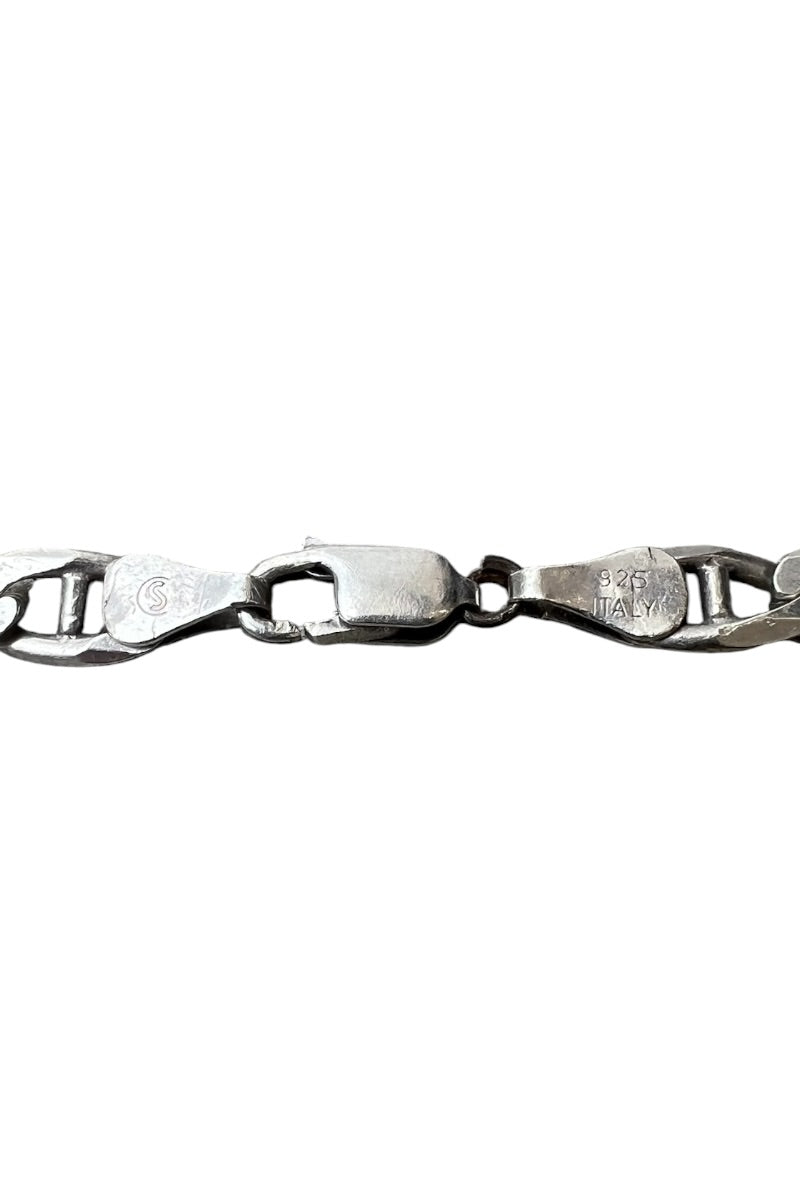 MADE IN ITALY 925 SILVER FIGARO CHAIN NECKLACE / SILVER [SIZE: ONE SIZE USED]