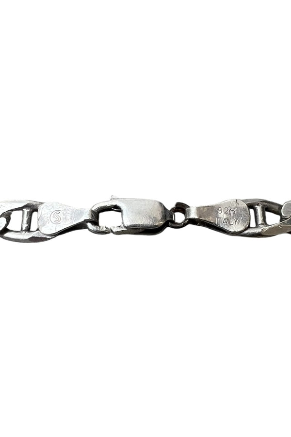 MADE IN ITALY 925 SILVER FIGARO CHAIN NECKLACE / SILVER [SIZE: ONE SIZE USED]