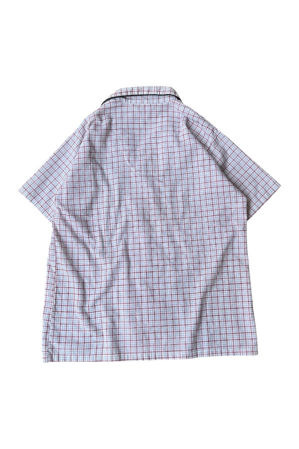 MADE IN USA 90'S S/S PJ CHECK SHIRT / WHITE [SIZE: M USED]