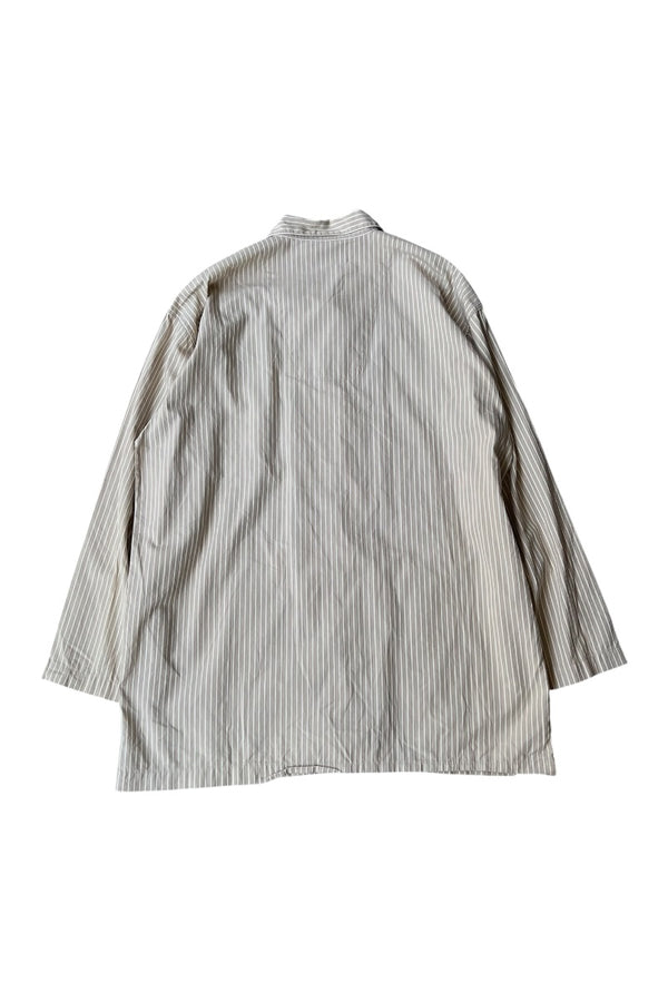 MADE IN JAPAN L/S STRIPE PAJAMA SHIRT / BEIGE [SIZE: L USED]