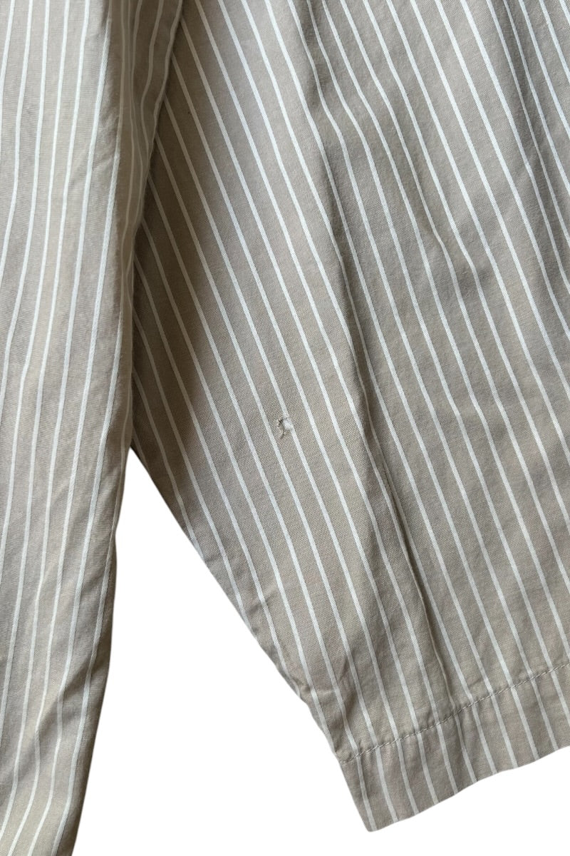 MADE IN JAPAN L/S STRIPE PAJAMA SHIRT / BEIGE [SIZE: L USED]