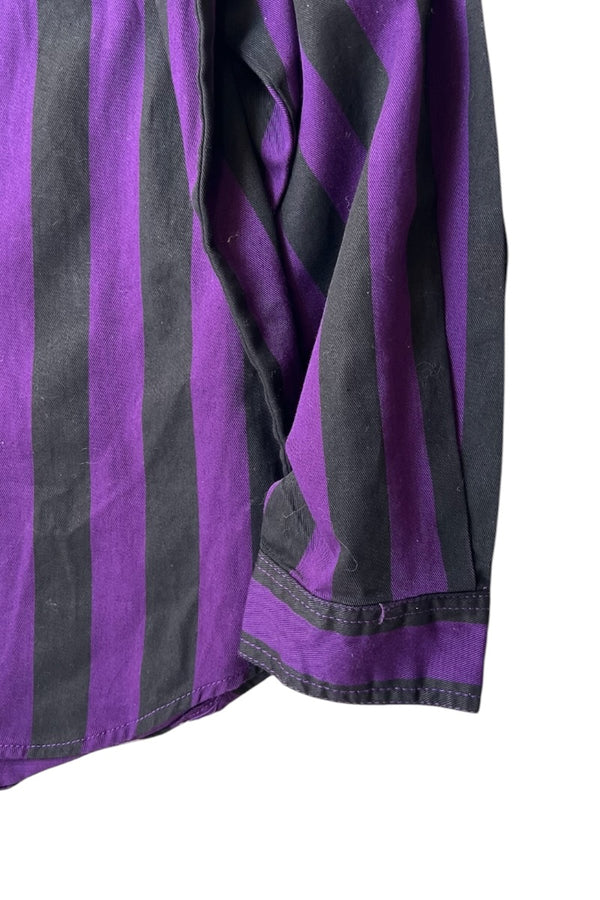 90'S L/S STRIPE SHIRT JACKET / PURPLE [SIZE: L DEADSTOCK/NOS]