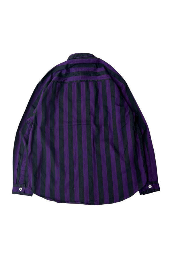90'S L/S STRIPE SHIRT JACKET / PURPLE [SIZE: L DEADSTOCK/NOS]