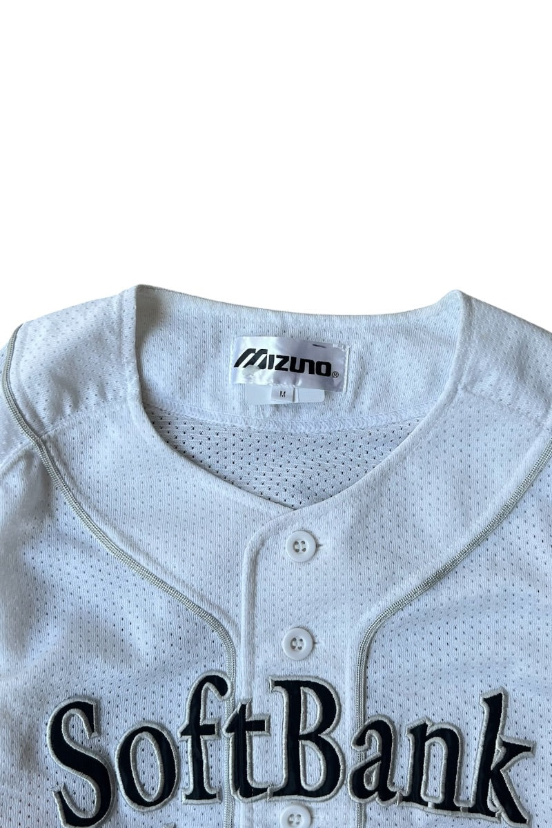 SOFTBANK HAWKS BASEBALL SHIRT / WHITE [SIZE: M USED]