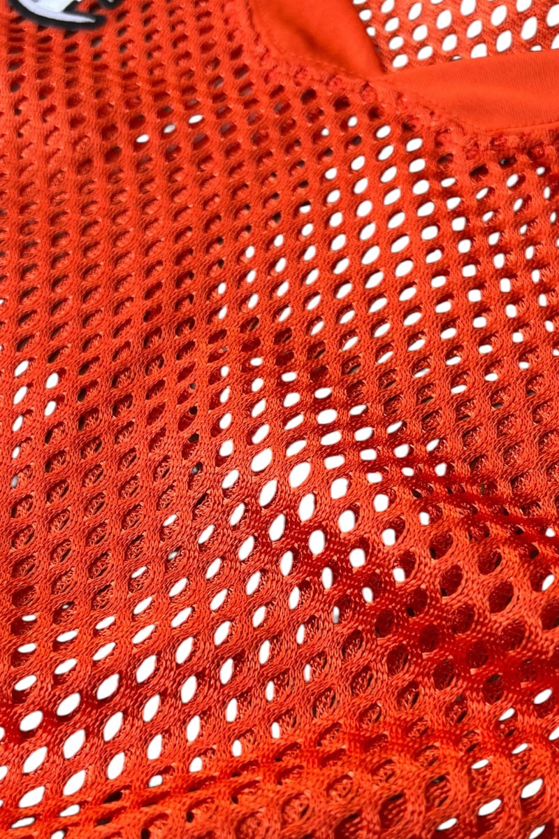AUTHENTIC MESH T-SHIRT / ORANGE [SIZE: 2XL USED]