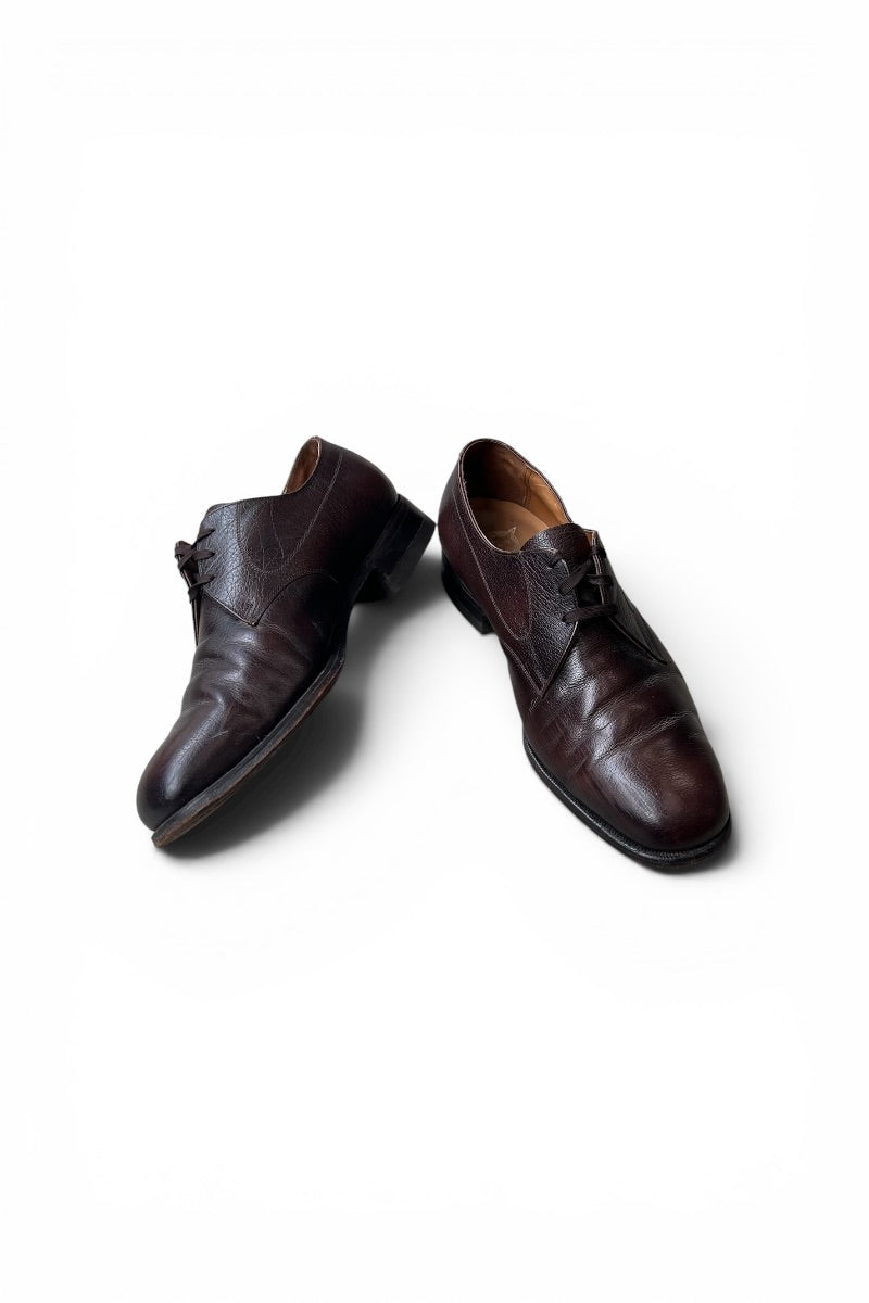 70'S PLAIN TOE  LEATHER SHOES / BROWN [SIZE: US9.5(27.5cm相当) USED]