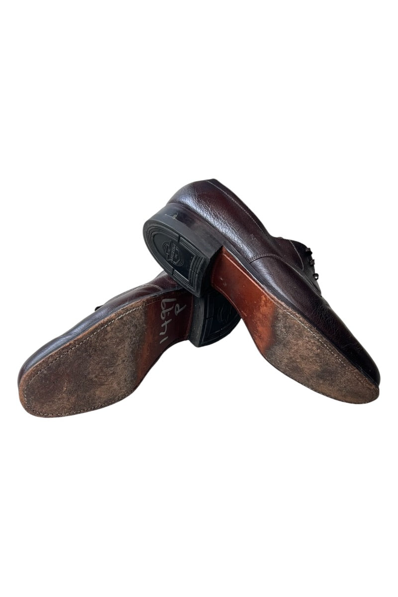 70'S PLAIN TOE  LEATHER SHOES / BROWN [SIZE: US9.5(27.5cm相当) USED]