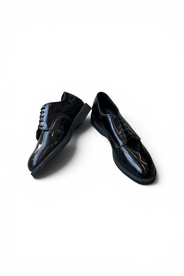MADE IN ITALY LEATHER HEEL SHOES / BLACK [SIZE: 39 (25cm 상당) USED]