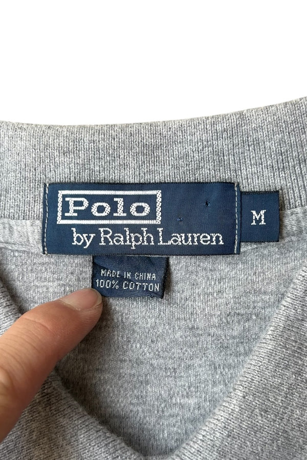 90'S S/S POLO SHIRT / GRAY [SIZE: M USED]
