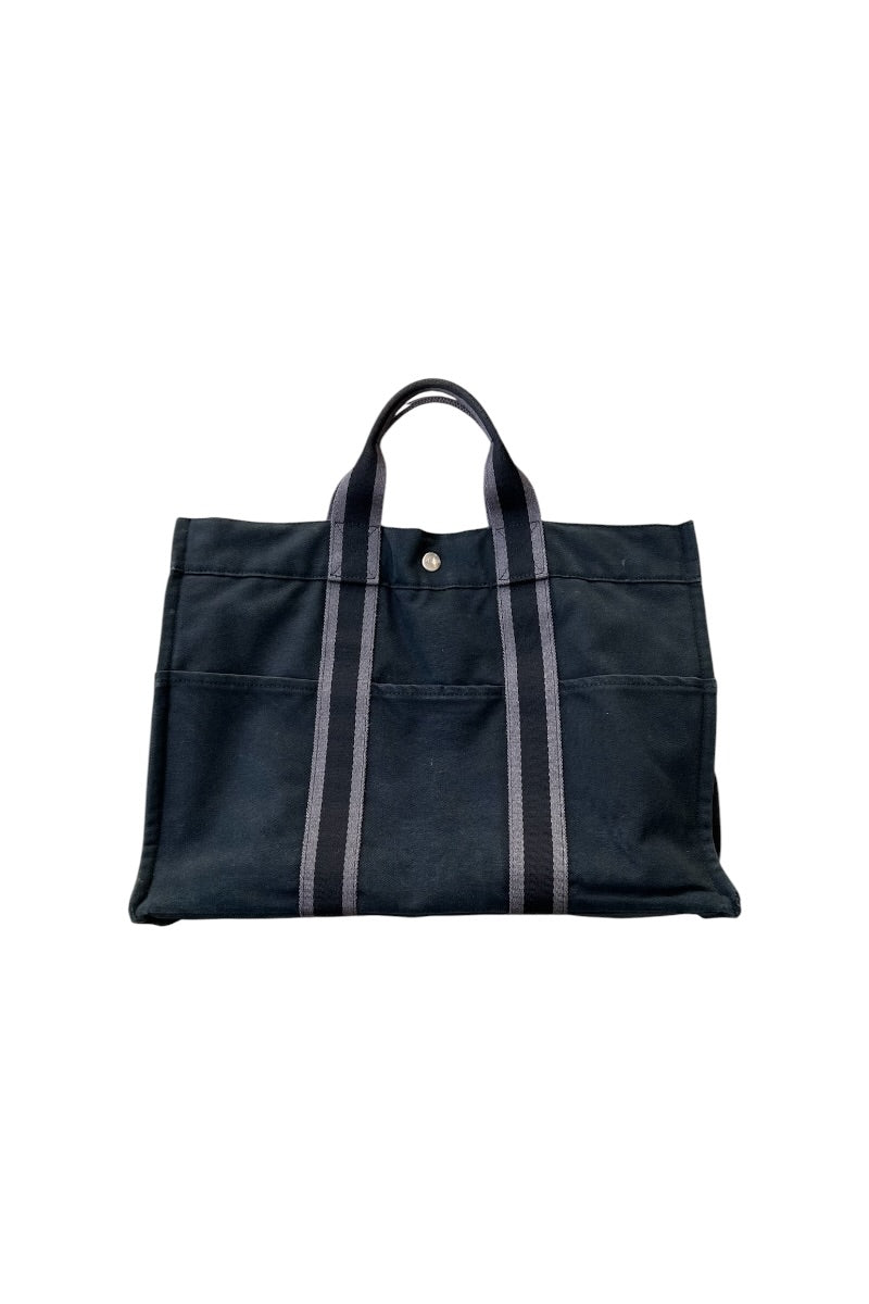 MADE IN FRANCE FOURRE TOUT II CANVAS TOTE BAG / NAVY [SIZE: ONE SIZE USED]