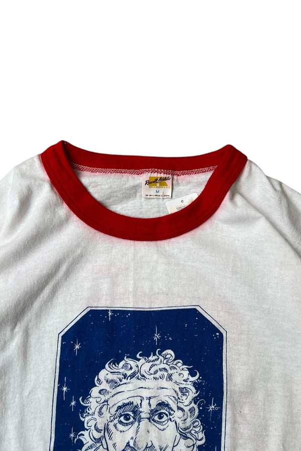 82'S EINSTEIN RINGER T-SHIRT / WHITE [SIZE: M USED]