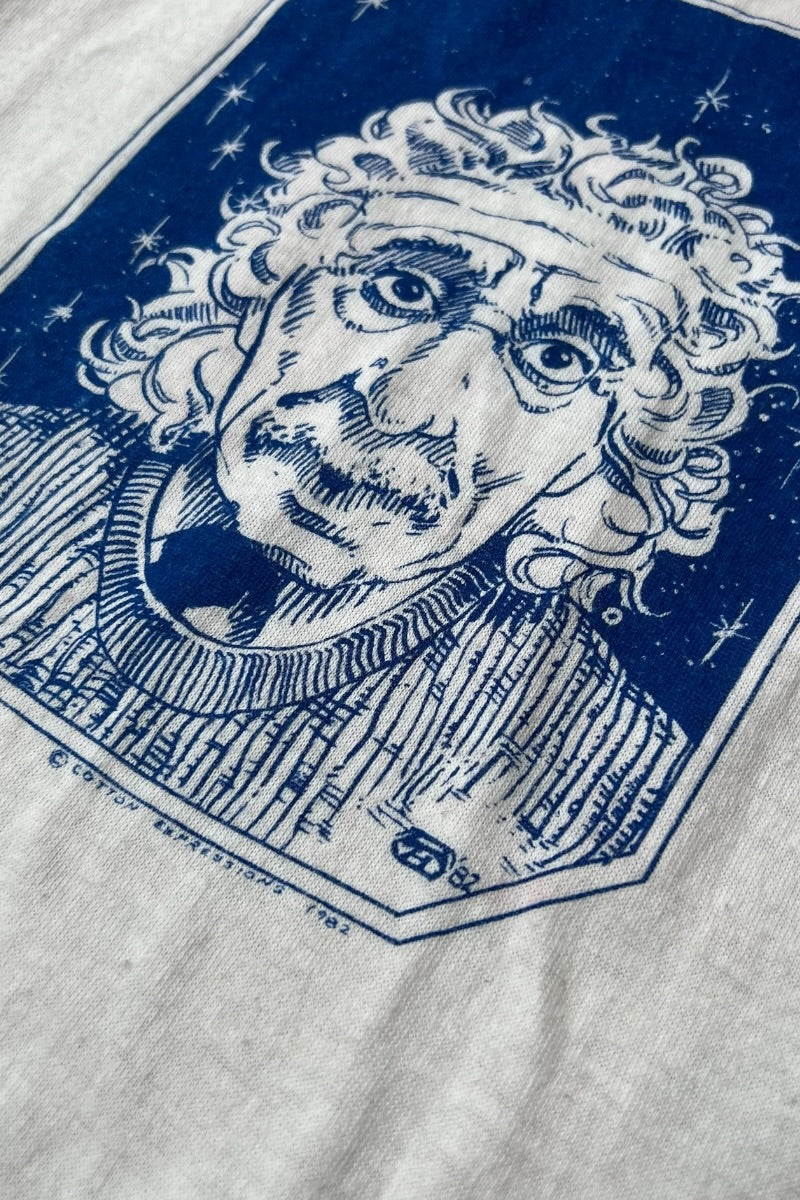 82'S EINSTEIN RINGER T-SHIRT / WHITE [SIZE: M USED]