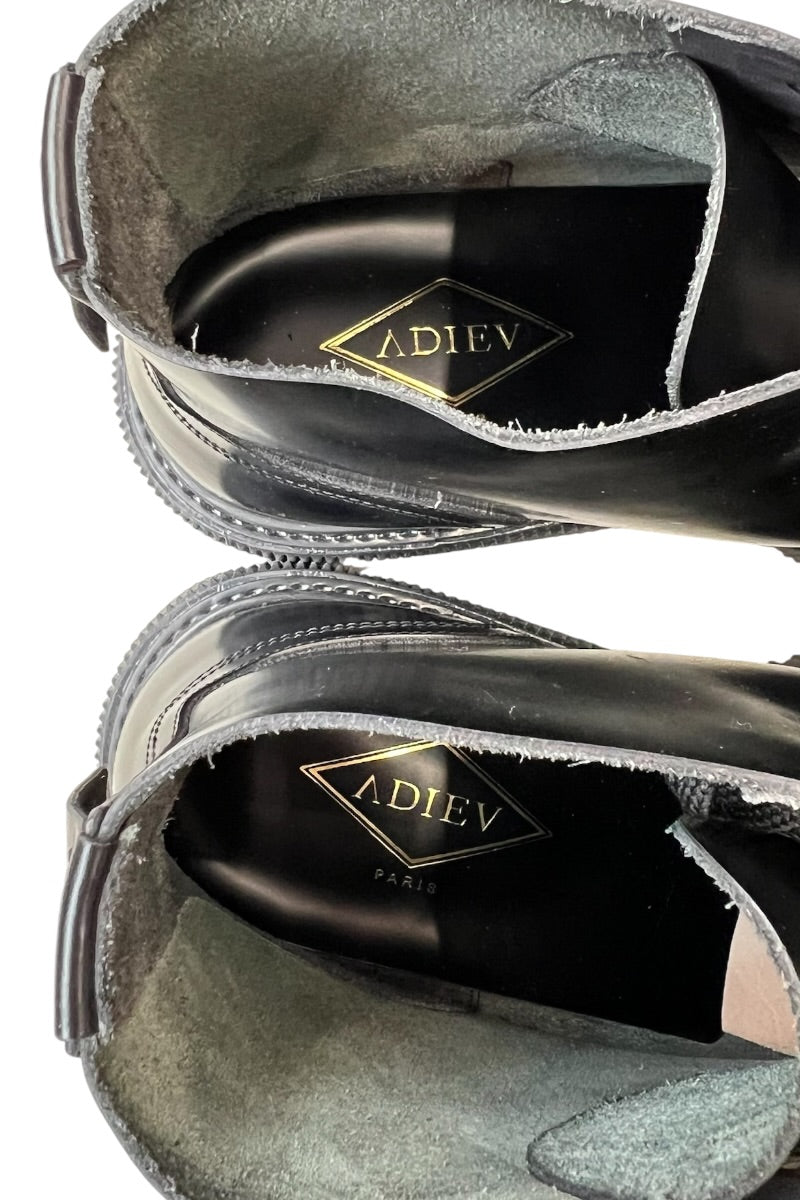 MADE IN ITALY LEATHER HEEL SHOES / BLACK [SIZE: 39 (25cm 상당) USED]