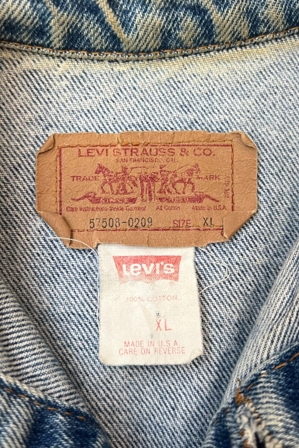 MADE IN USA 80'S 57503-0209 4TH TYPE DENIM JACKET / INDIGO [SIZE: XL USED]