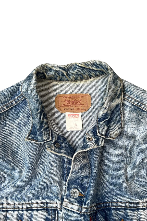 MADE IN USA 80'S 57503-0209 4TH TYPE DENIM JACKET / INDIGO [SIZE: XL USED]