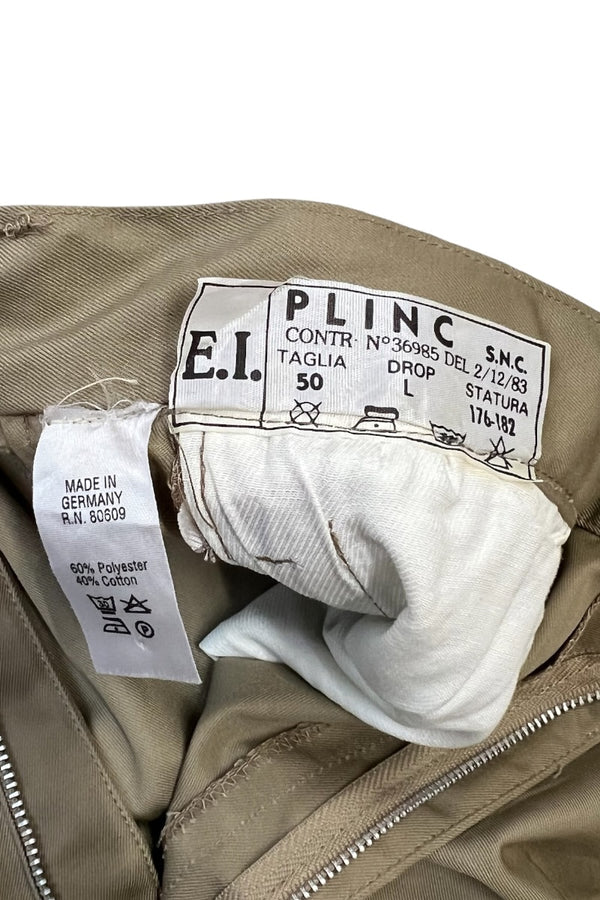 MADE IN GERMANY 83'S ITALIAN ARMY TUCK CHINO SHORT PANT / BEIGE [SIZE: 50 USED]