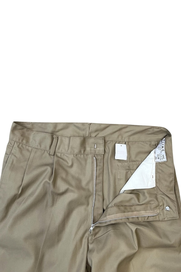 MADE IN GERMANY 83'S ITALIAN ARMY TUCK CHINO SHORT PANT / BEIGE [SIZE: 50 USED]