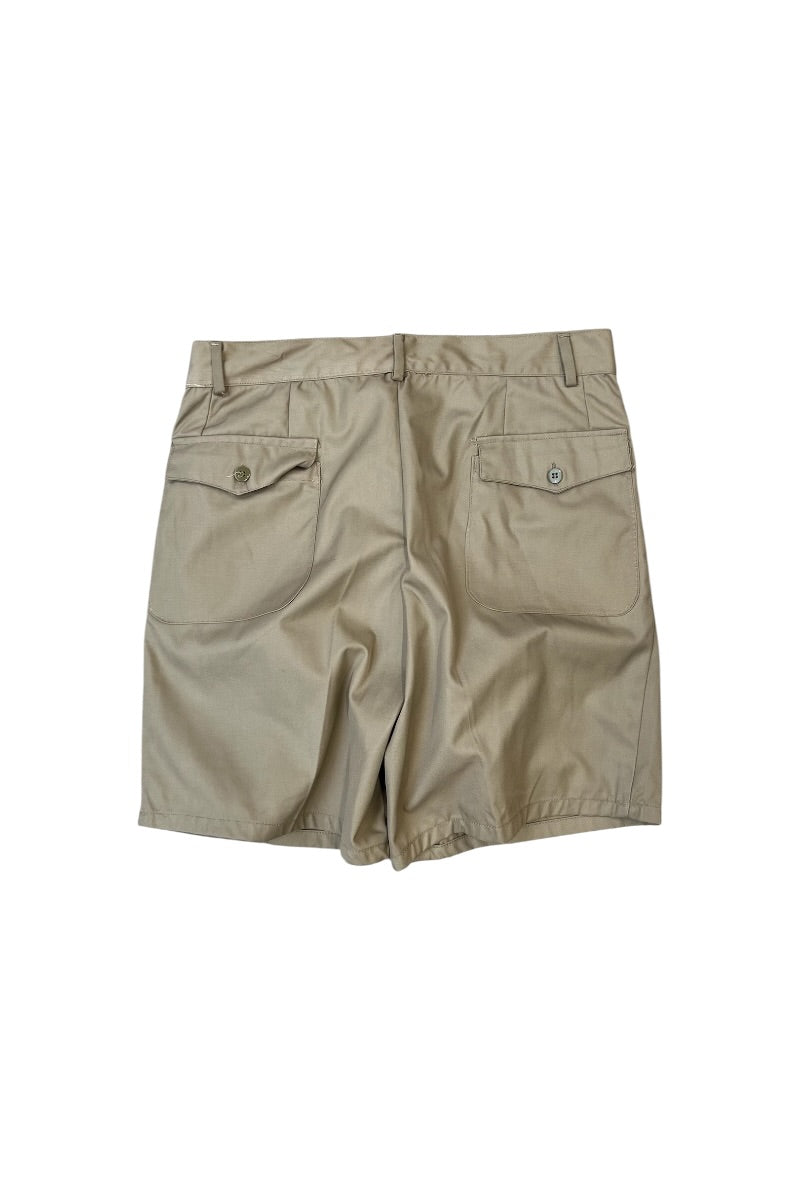 MADE IN GERMANY 83'S ITALIAN ARMY TUCK CHINO SHORT PANT / BEIGE [SIZE: 50 USED]