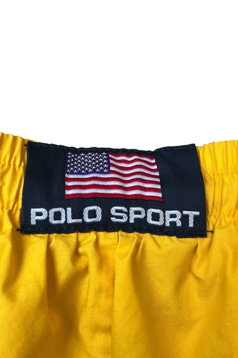 90'S NYLON SWIM SHORTS / YELLOW [SIZE: M USED]