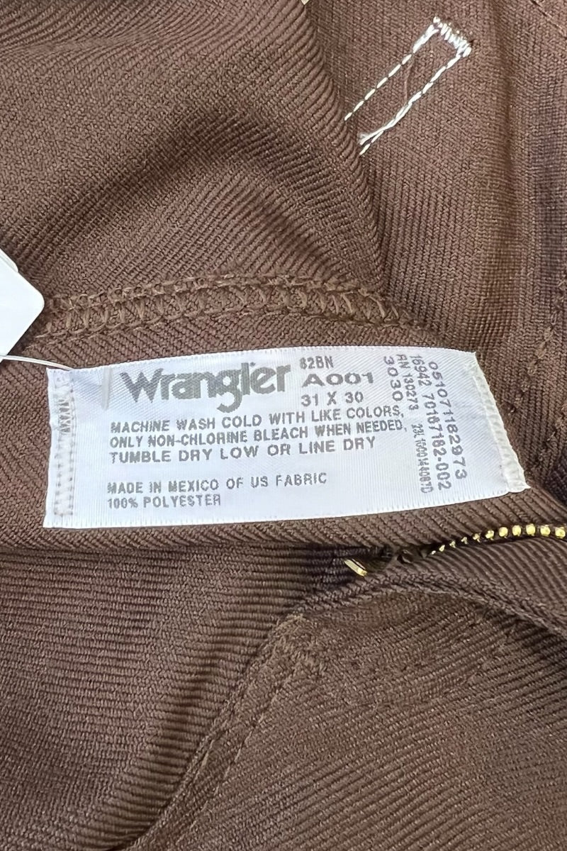MADE IN MEXICO 90'S WRANCHER PANTS / BROWN [SIZE: 31 DEADSTOCK/NOS]