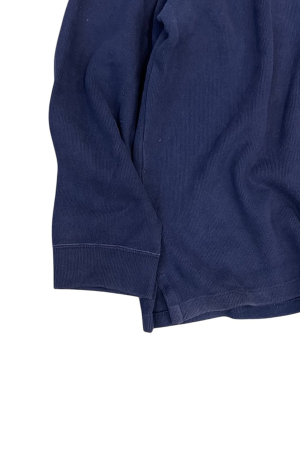 90'S HALF-ZIP COTTON SWEATSHIRT / NAVY [SIZE: XL USED]