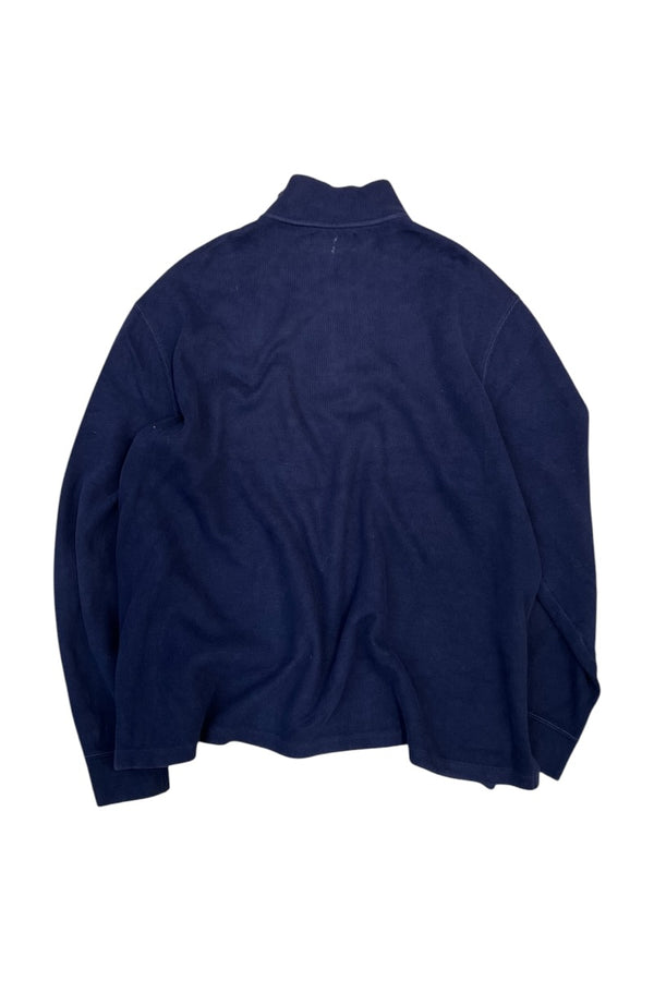 90'S HALF-ZIP COTTON SWEATSHIRT / NAVY [SIZE: XL USED]