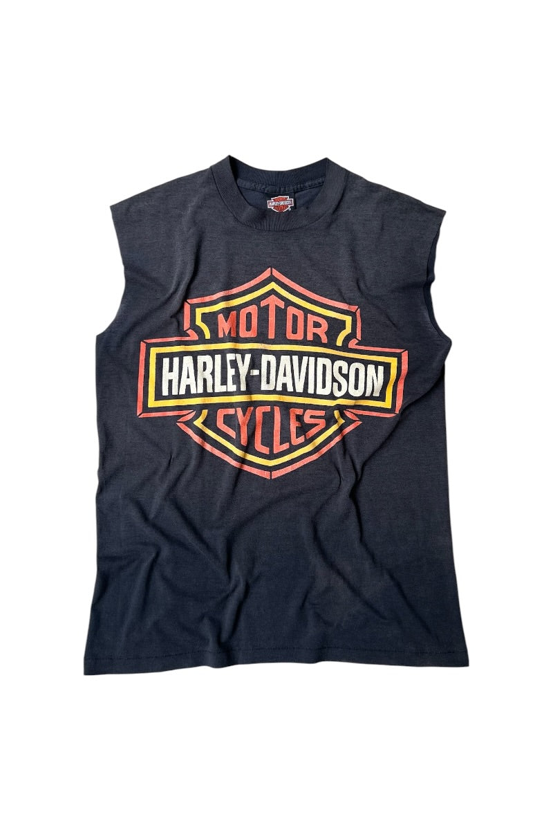 MADE IN USA 90'S SLEEVELESS T-SHIRT / BLACK [SIZE: L USED]