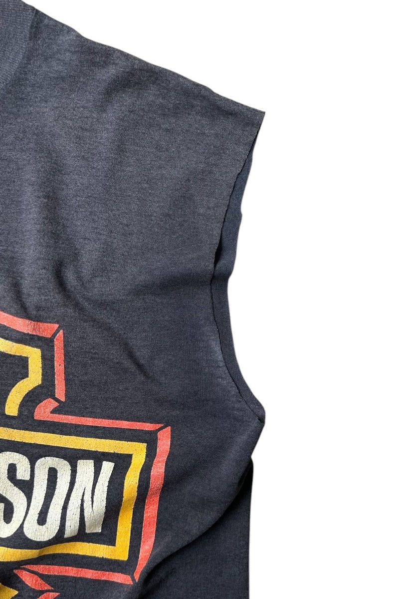 MADE IN USA 90'S SLEEVELESS T-SHIRT / BLACK [SIZE: L USED]