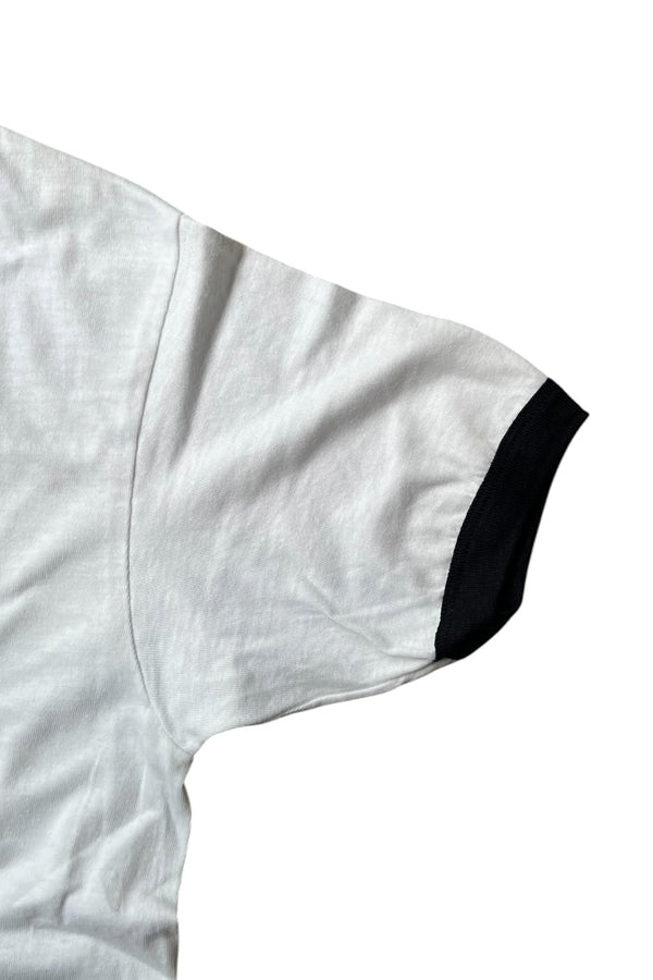 MADE IN USA 90'S RINGER EROTIC T-SHIRT / WHITE [SIZE: L USED]