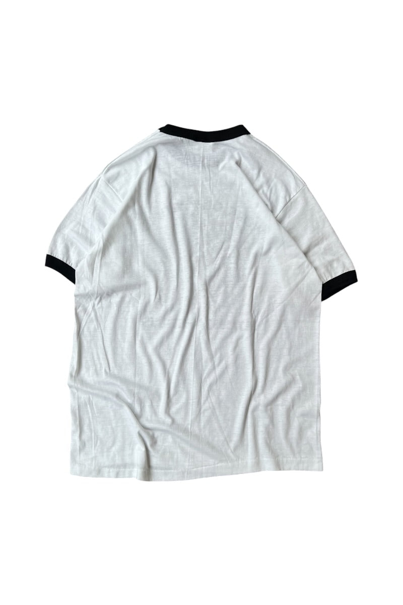 MADE IN USA 90'S RINGER EROTIC T-SHIRT / WHITE [SIZE: L USED]