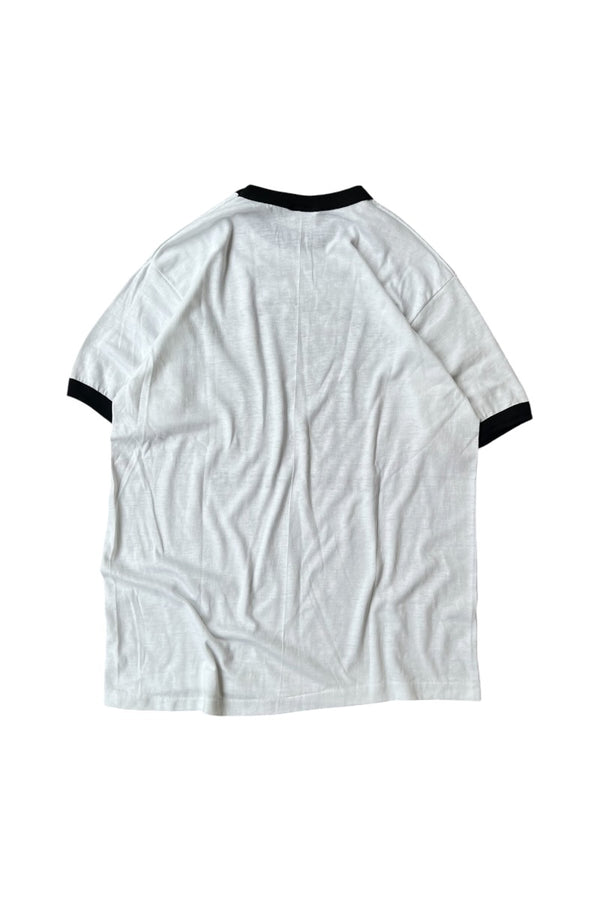 MADE IN USA 90'S RINGER EROTIC T-SHIRT / WHITE [SIZE: L USED]