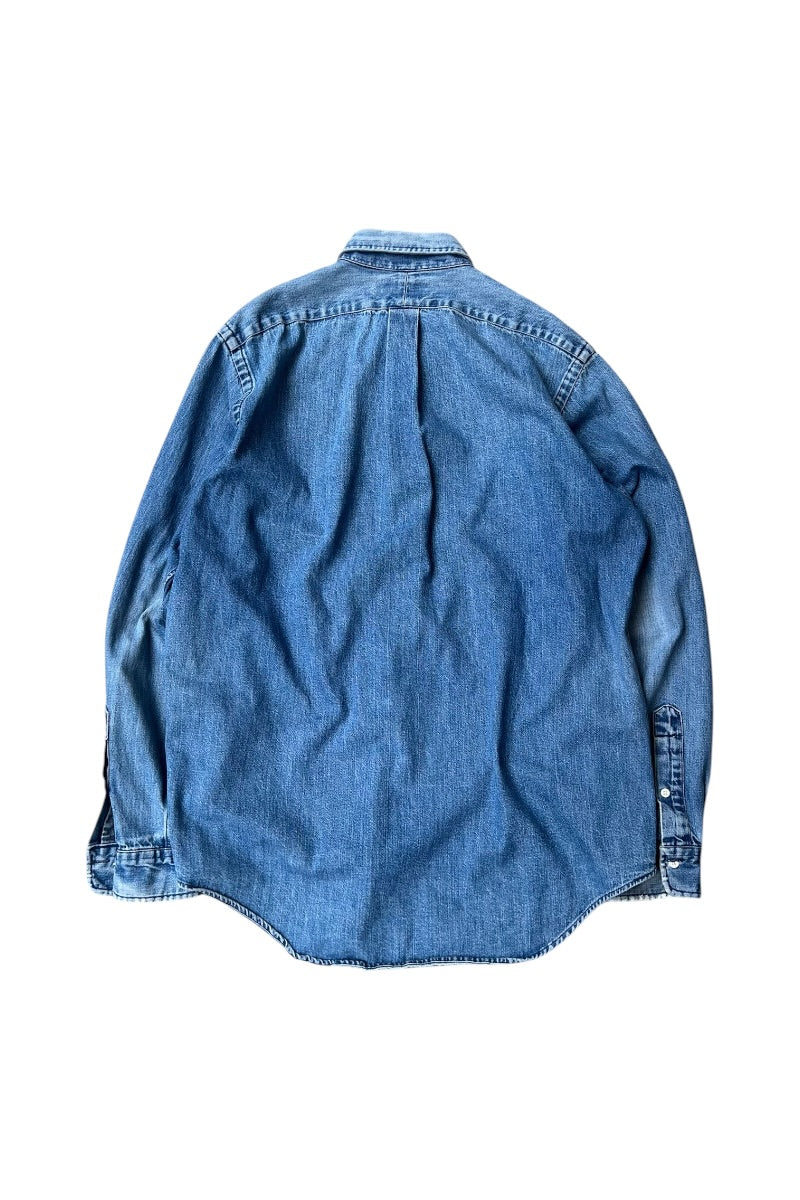 90-92'S L/S DENIM SHIRT / INDIGO [SIZE: L USED]