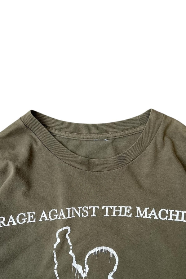 07'S RAGE AGAINST THE MACHINE BATTLEOF THE BELLS BAND T-SHIRT / KHAKI [SIZE: M USED]