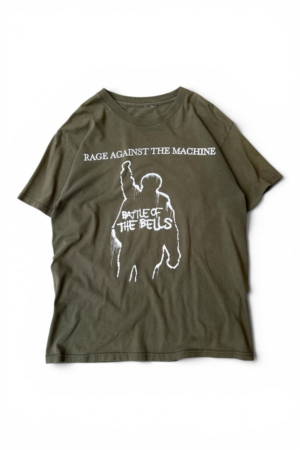 07'S RAGE AGAINST THE MACHINE BATTLE OF THE BELLS BAND T-SHIRT / KHAKI [SIZE: M USED]