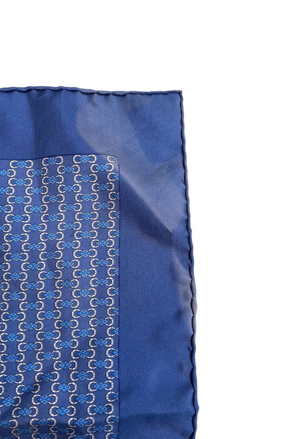 MADE IN FRANCE SILK SCARF / BLUE [SIZE: O/S USED]