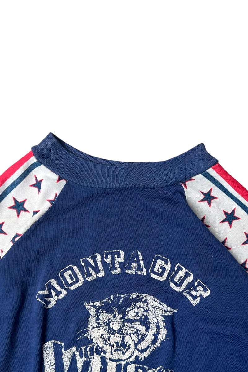 70'S MONTAGUE RAGLAN T-SHIRT / BLUE [SIZE: M USED]