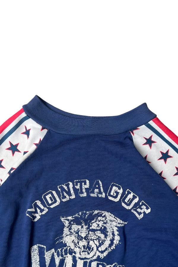 70'S MONTAGUE RAGLAN T-SHIRT / BLUE [SIZE: M USED]