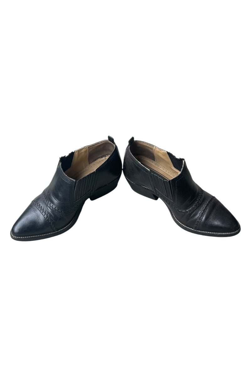 MADE IN BRAZIL SLIP ON LEATHER SHOES / BLACK [SIZE: US7.5 (25.5cm相当) USED]