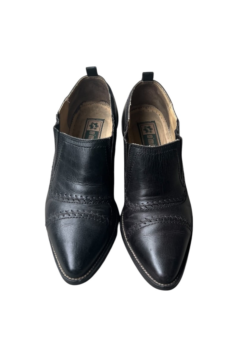 MADE IN BRAZIL SLIP ON LEATHER SHOES / BLACK [SIZE: US7.5 (25.5cm相当) USED]