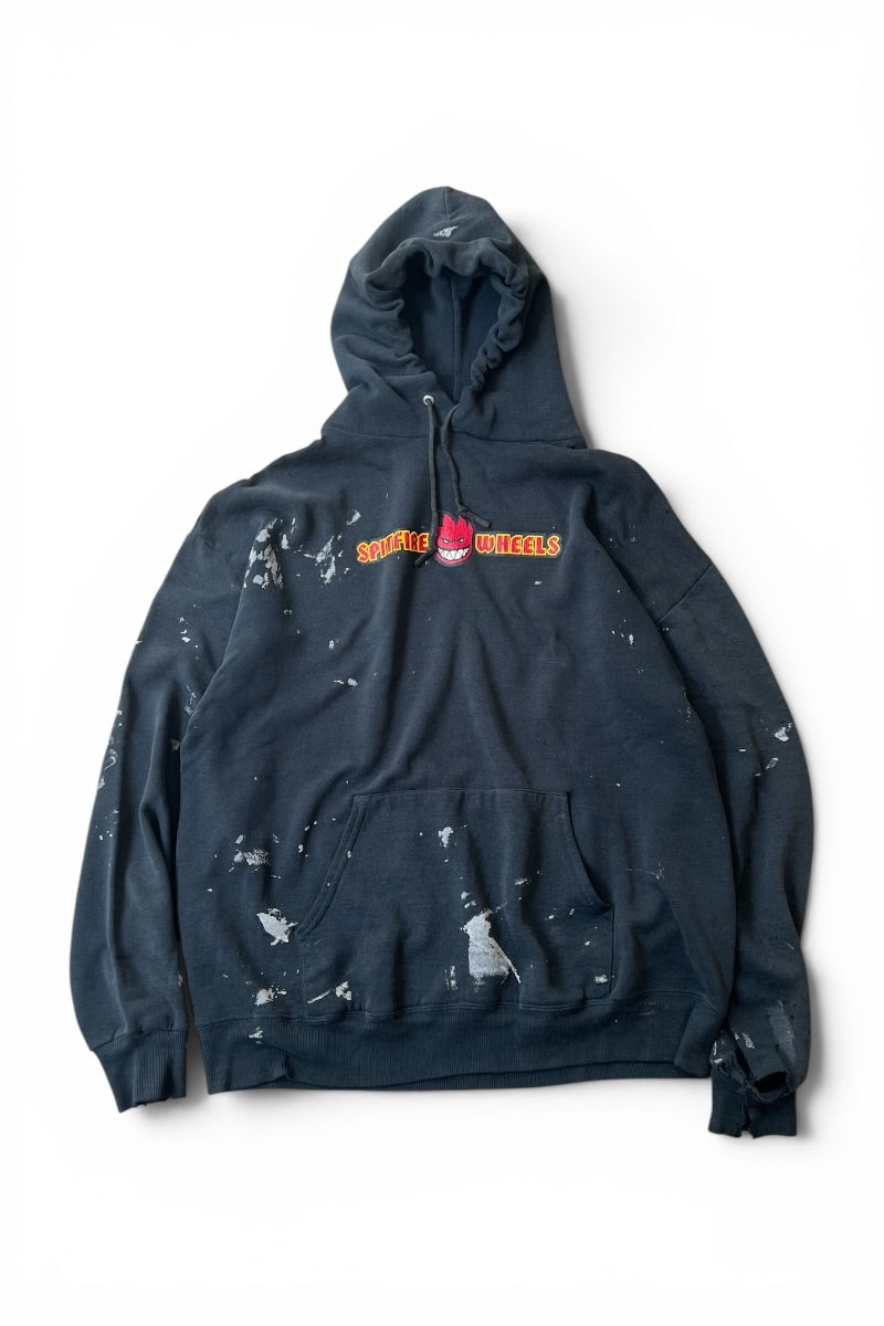 90'S SPITFIRE HOODIE SWEATSHIRT / BLACK [SIZE: L USED]