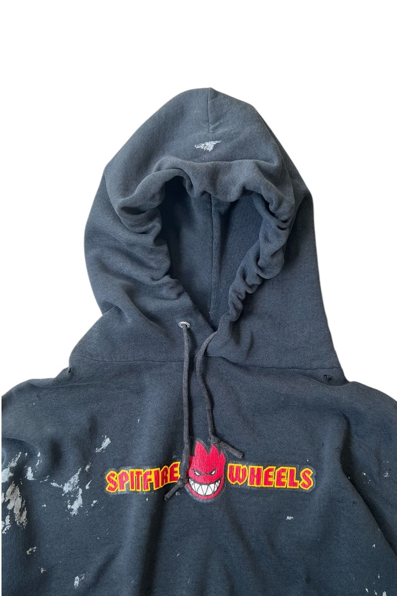 90'S SPITFIRE HOODIE SWEATSHIRT / BLACK [SIZE: L USED]