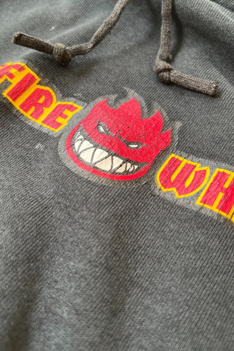 90'S SPITFIRE HOODIE SWEATSHIRT / BLACK [SIZE: L USED]