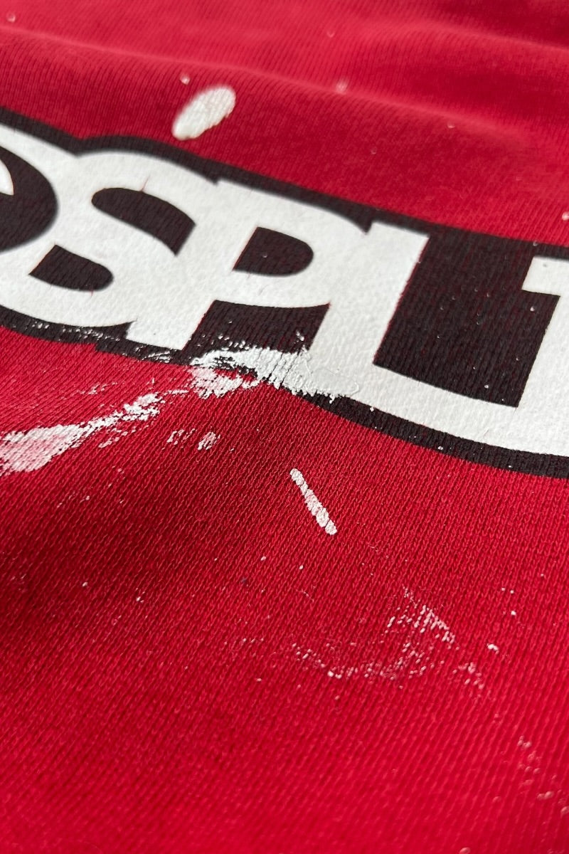 90'S-00'S PAINTED SKATEBOARD SWEATSHIRT / RED [SIZE: L USED]