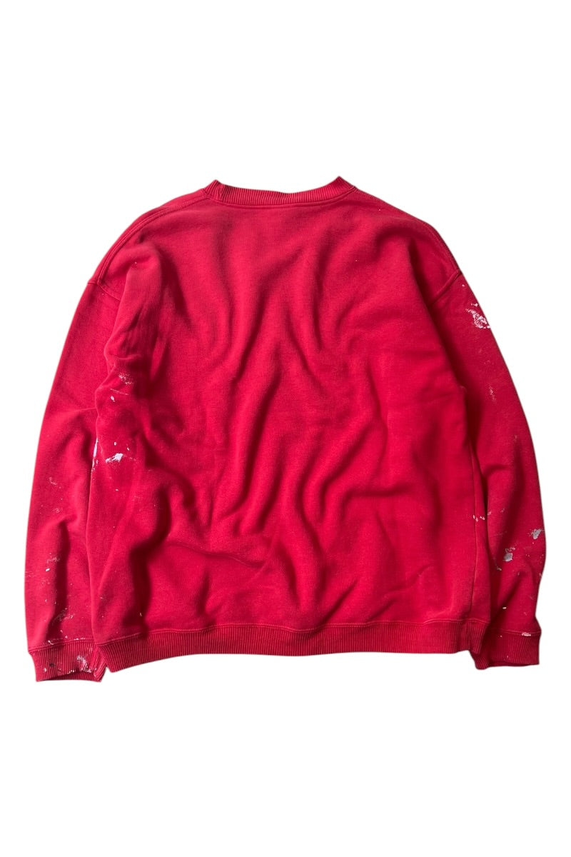 90'S-00'S PAINTED SKATEBOARD SWEATSHIRT / RED [SIZE: L USED]
