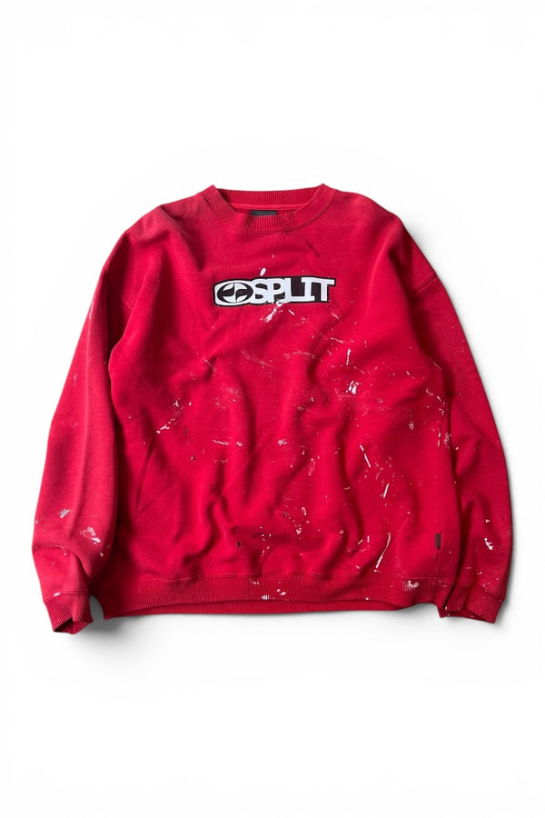 90'S-00'S PAINTED SKATEBOARD SWEATSHIRT / RED [SIZE: L USED]