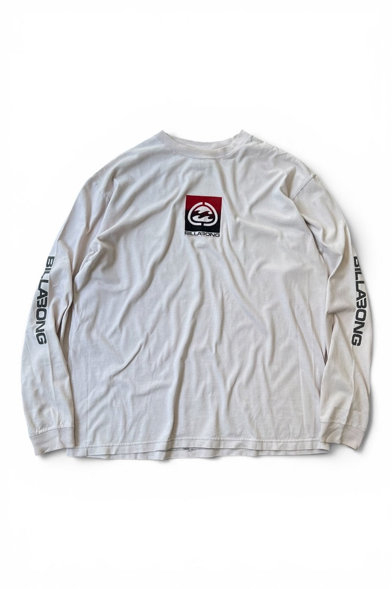 90'S L/S SURF TEE SHIRT / WHITE [SIZE: L USED]