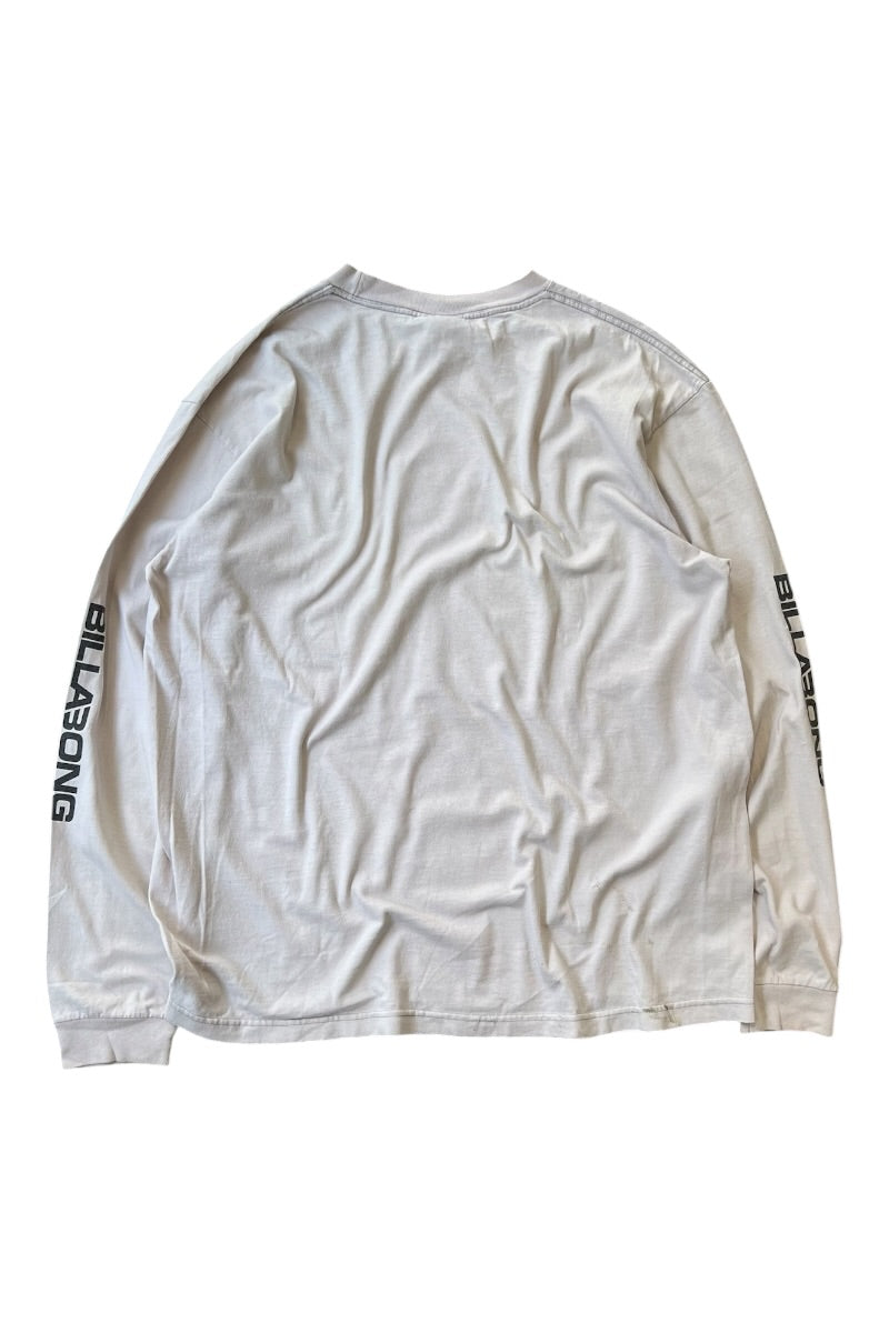90'S L/S SURF TEE SHIRT / WHITE [SIZE: L USED]